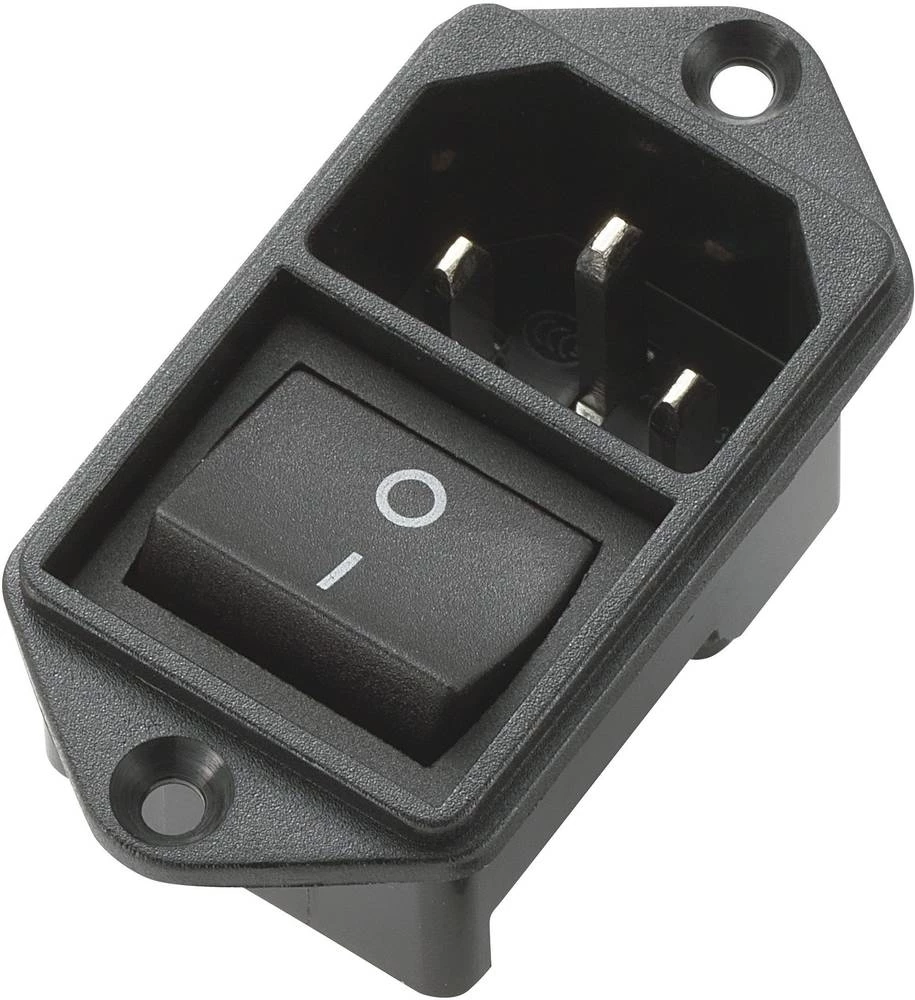 IEC priključak C14 Utikač, okomita ugradnja Ukupan broj igala: 2 + PE 10 A Crni 1 kom (s) slika