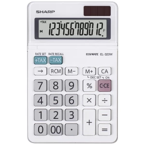 Sharp EL-320W džepni kalkulator bijela Zaslon (broj mjesta): 12 baterijski pogon, solarno napajanje slika