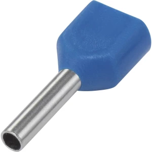 Dvostruka kabelska stopica 1 x 0.75 mm² x 8 mm Izolirani dio Svijetloplava TRU COMPONENTS 1091316 100 ST slika