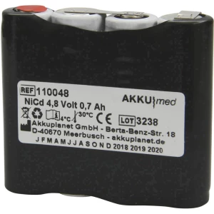 Baterija za medicinsku tehniku Akku Med Zamjenjuje originalnu akumul. bateriju Ivac2000-4.8 4.8 V 700 mAh slika