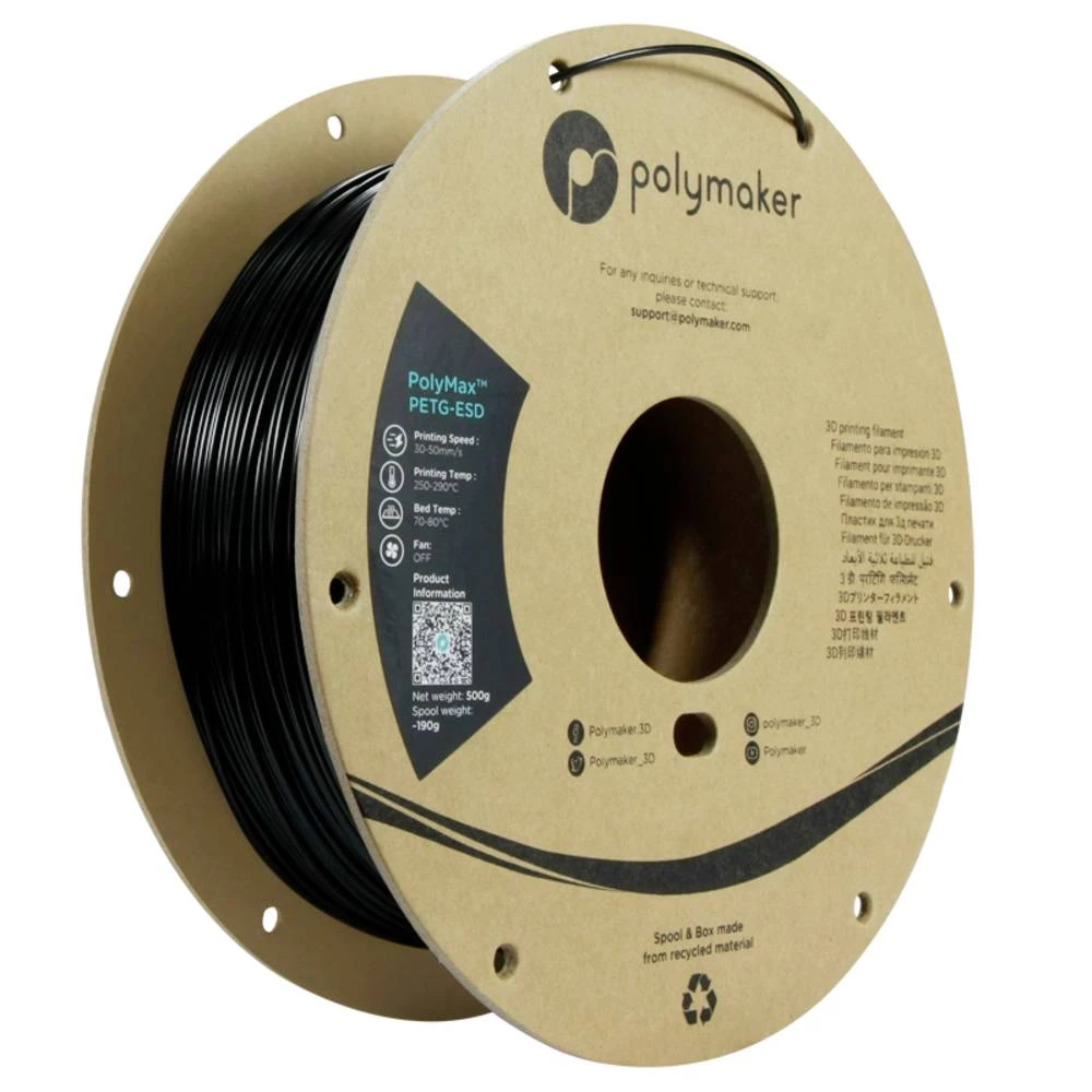 Polymaker PB03001 3D pisač filament PETG ESD siguran od elektrostatičkog pražnjenja, otporan na udarce 1.75 mm 500 g cr slika