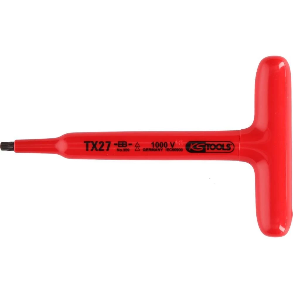 Torx nasadni ključ s T-ručicom i dvostrukom izolacijom, T25, 160 mm KS Tools 117.2415 slika