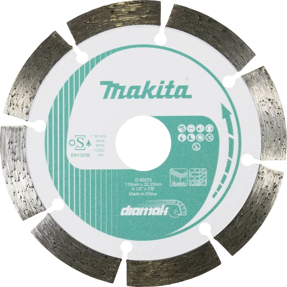 Makita D-80070 neu dijamantna rezna ploča promjer 115 mm Promjer bušotine 22.23 mm beton, opeka, pješčano-vapnena cigla slika