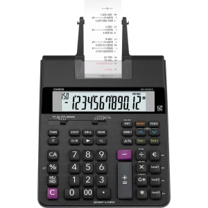 Ispisni stolni kalkulator Casio HR-200 RCE Crna Zaslon (broj mjesta): 12 baterijski pogon, Električni pogon (opcijski) (Š x V x slika