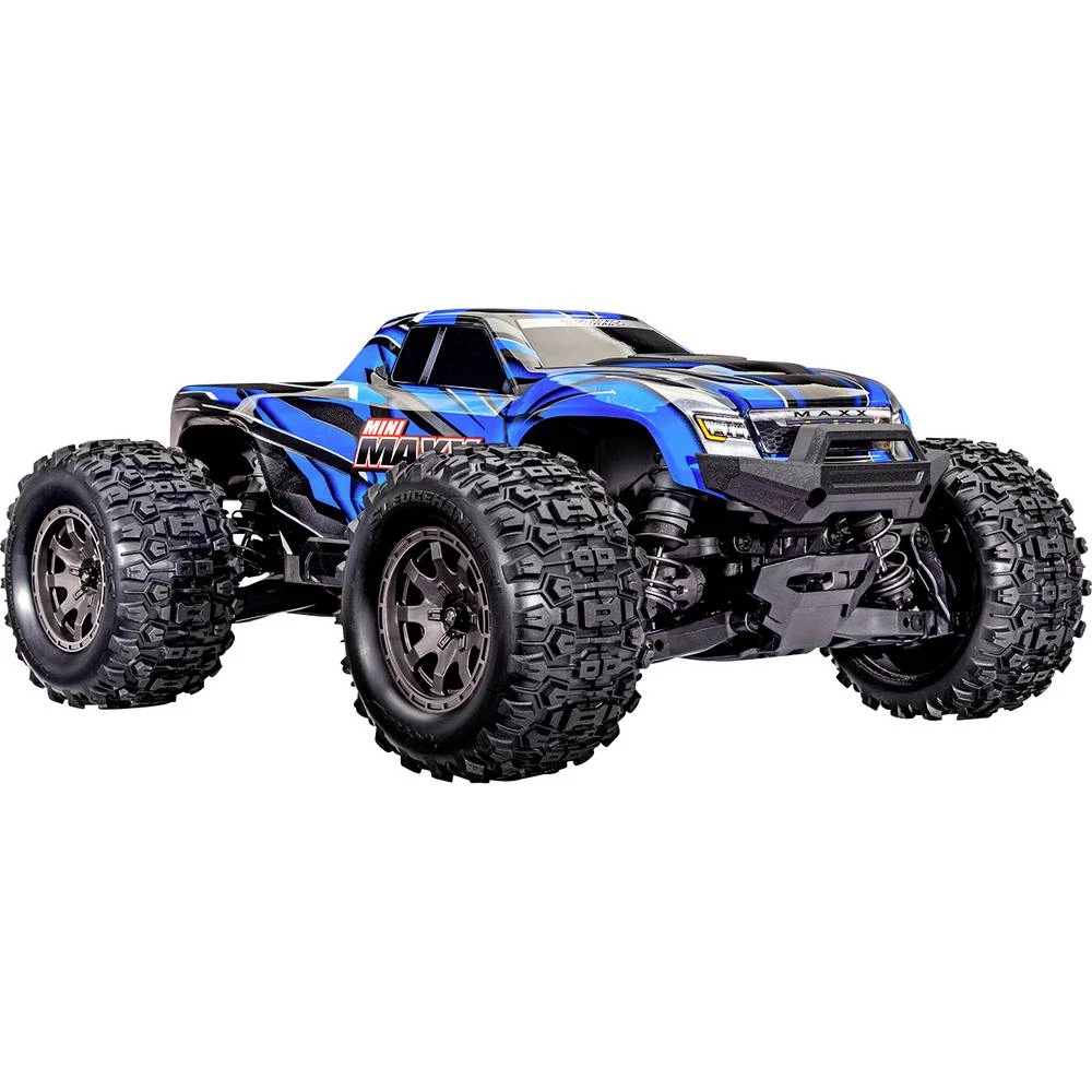 Traxxas Mini Maxx BL-2s plava boja bez četkica 1:10 RC model automobila električni monstertruck pogon na sva četiri kota slika