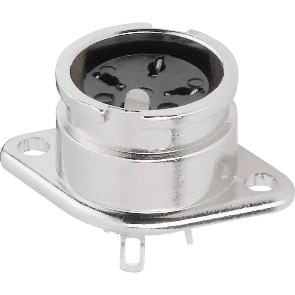 BKL Electronic 0202015 DIN okrugli konektor ženski konektor za prirubnicu, ravni kontakti Broj polova (broj): 3 srebrna slika