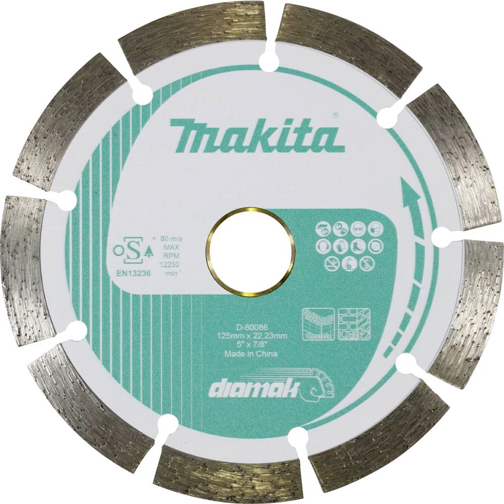 Makita D-80086 neu dijamantna rezna ploča promjer 125 mm Promjer bušotine 22.23 mm beton, opeka, pješčano-vapnena cigla slika
