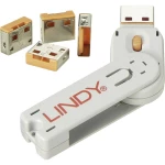 Lindy brava USB priključka (4 komada) s ključem: Šifra ORANGE USB-portblocker narančasta  LINDY USB-Lock + Key