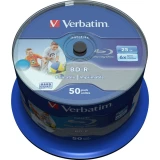 Blu-ray BD-R SL prazan 25 GB Verbatim 43812 50 ST Vreteno Za tiskanje