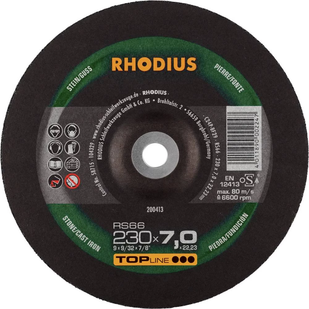 Rhodius 200413 RS66 brusna ploča kamen, lijevani material 10 kom. slika