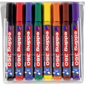 Edding 4-360-8 e-360/8 Whiteboardmarker set plava boja, zelena, crvena, crna, smeđa boja, žuta, narančasta, ljubičasta  8 kom/paket slika