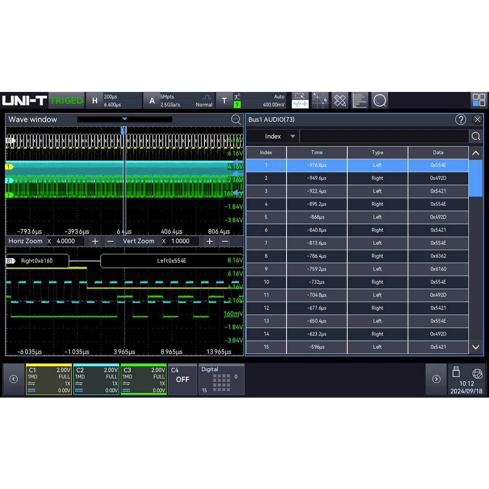Uni-T MSO3000X-AUDIO softver za mjerenje slika