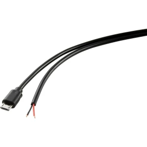 TRU COMPONENTS kabel za napajanje Raspberry Pi [1x muški konektor USB 2.0 tipa micro-B - 1x slobodan kraj] 1.00 m crna slika