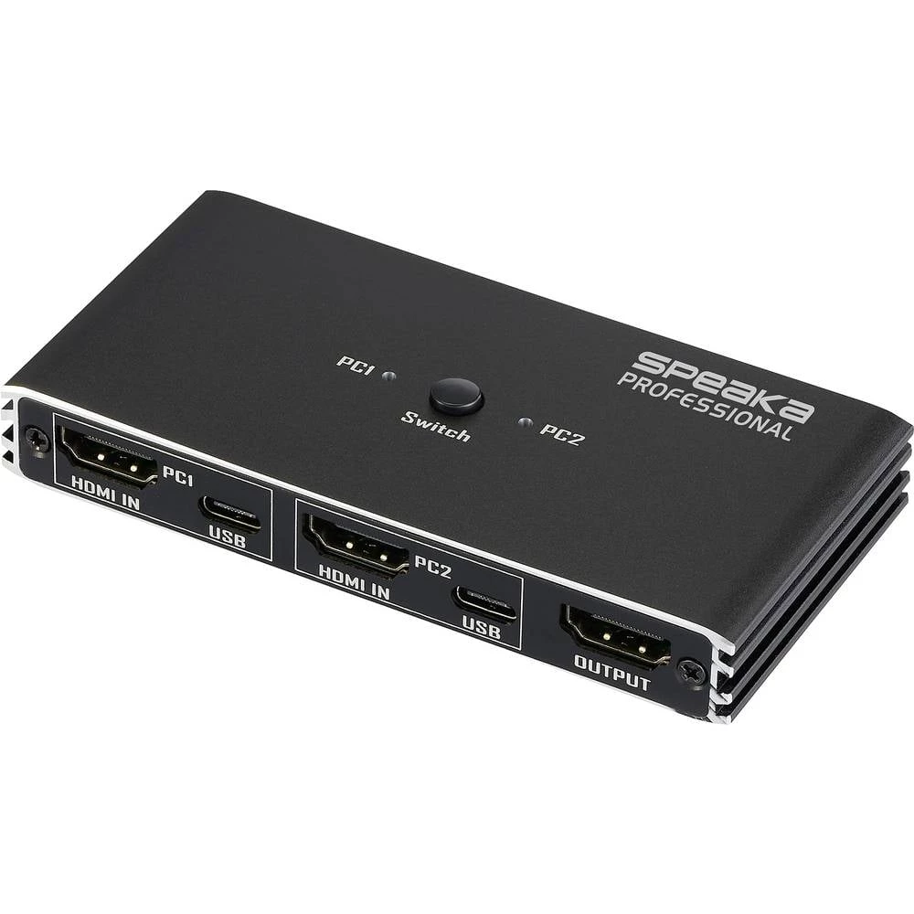 SpeaKa Professional HDMI 2.0 Slim KVM 2X1 USB2.0 +IR, Black HDMI prekidač HDMI 3840 x 2160 Pixel slika