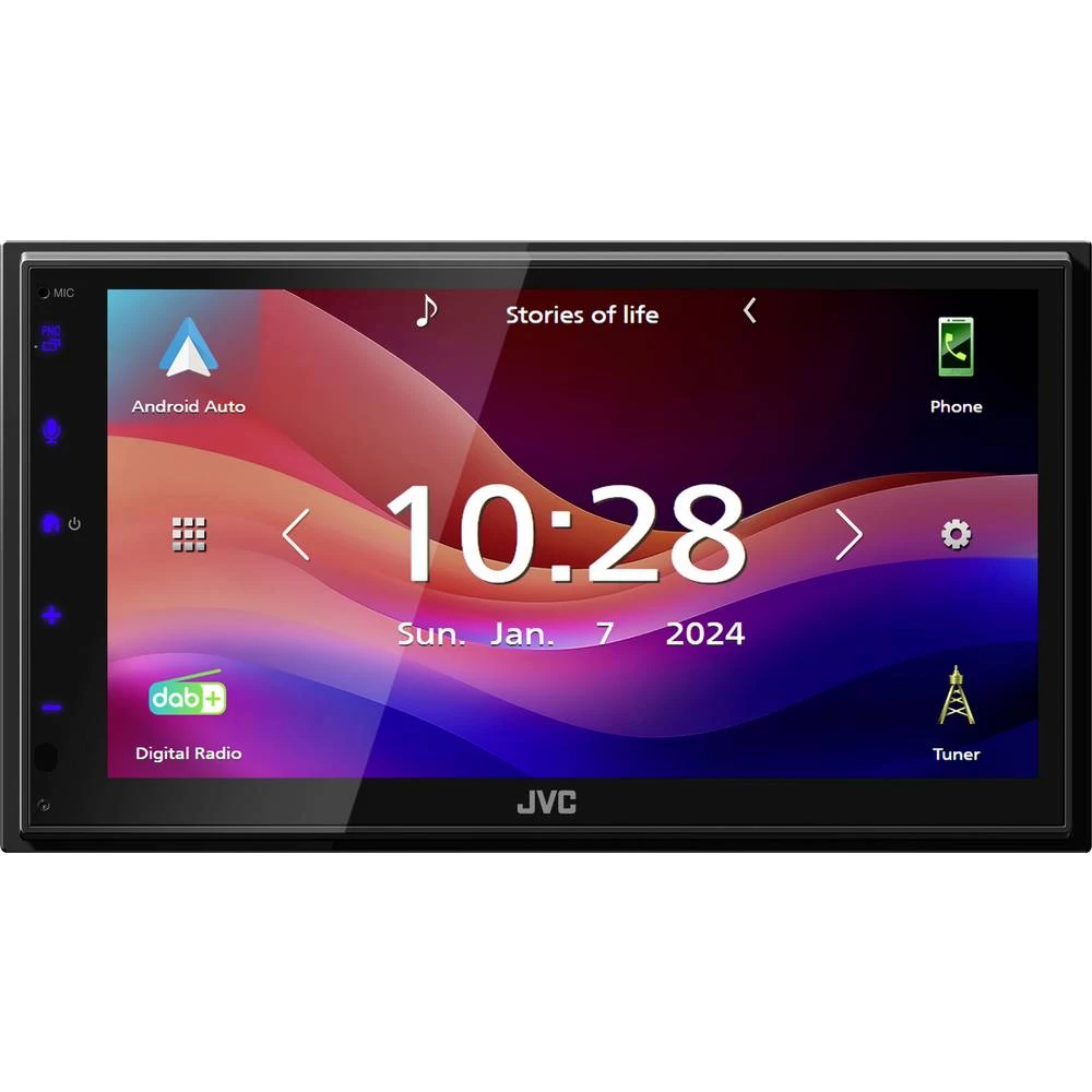 JVC dvostruki DIN multimetijski player Apple CarPlay, Android Auto™, priključak za stražnje kamere, DAB + tuner, Bluetoo slika
