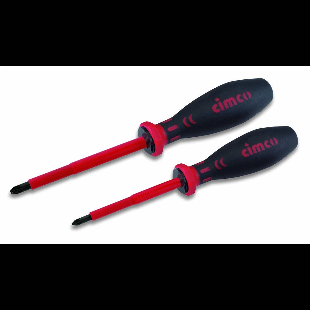 VDE specijalni odvijač kombinirani profil s prorezom/Phillips 2-dijelni. Cimco  vde komplet odvijača 2-dijelni ravni prorez, križni pozidriv slika