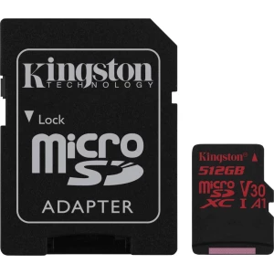microSDXC-kartica 512 GB Kingston Canvas React Class 10, UHS-I, Class 3 UHS-I , v30 Video Speed Class Uklj. SD-adapter slika