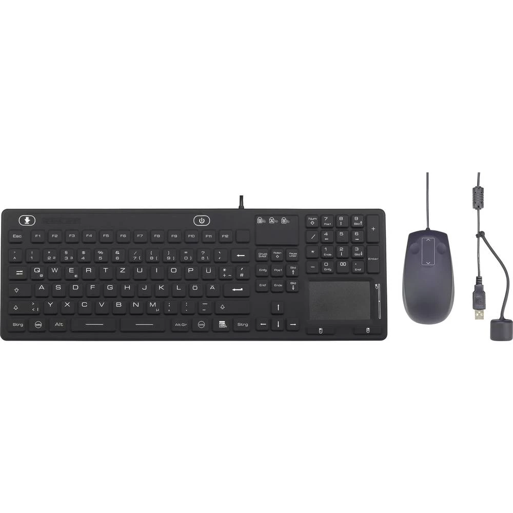 Renkforce IP 68 Industrie USB tipkovnica, set miša zaštita od prskanja, zaštita od prašine, površina osjetljiva na dodir slika