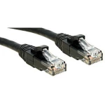 LINDY 45436 RJ45 mrežni kabel, Patch kabel cat 6 U/UTP 7.50 m crna sa zaštitom za nosić 1 St.