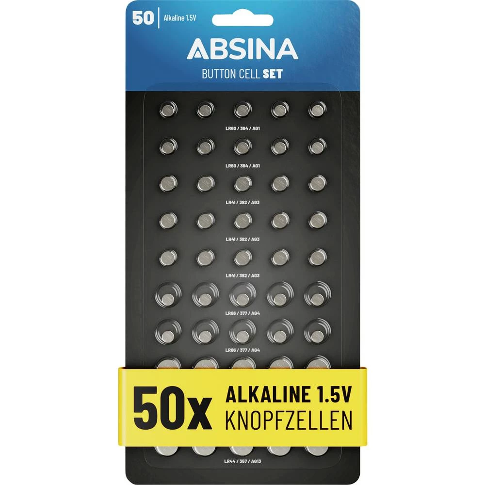 Absina komplet gumbastih baterija 1 kom. alkalno-manganov slika