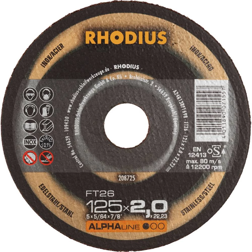 Rhodius FT26 208725 set reznih ploča 25 kom. nehrđajući čelik, čelik slika