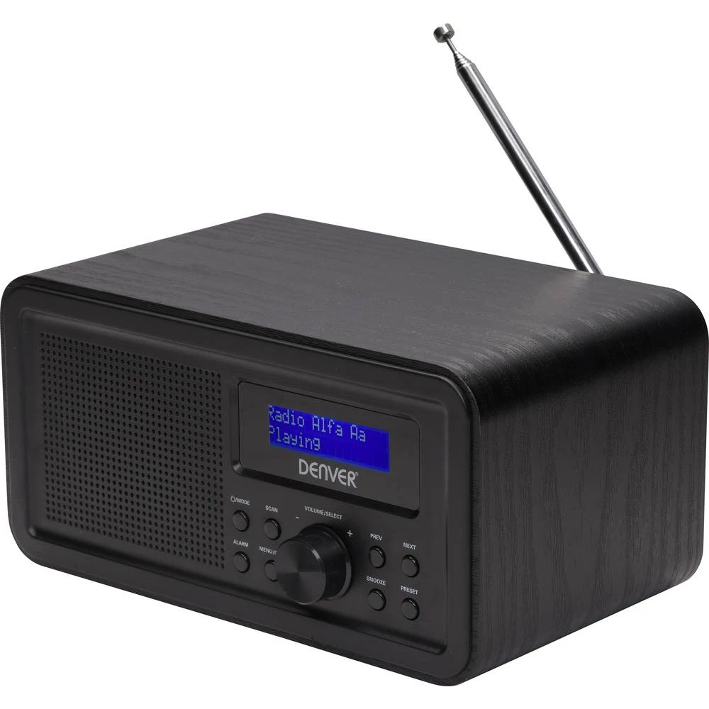 Denver DAB-30B desktop radio DAB (1013), DAB+ (1012), FM DAB+ funkcija alarma crna slika