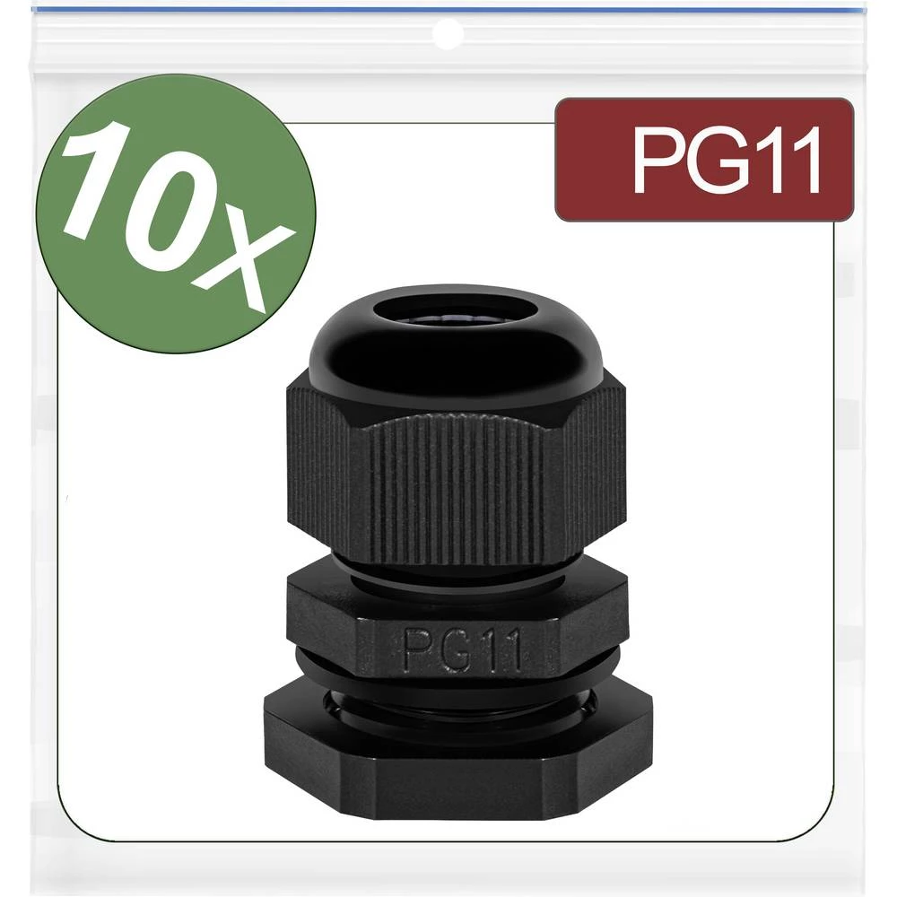 Quadrios 24CA380 kabelska uvodnica  PG11  poliamid crna 10 St. slika