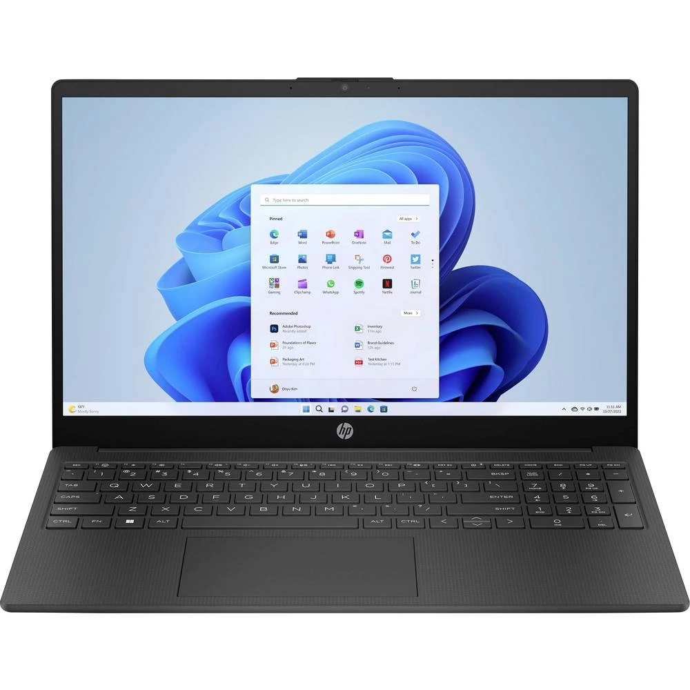 HP Notebook HP 15-fd0216ng Jet Black 39.6 cm (15.6 palac) Full HD Intel® N N100 4 GB RAM 128 GB SSD njemačka, qwertz Int slika