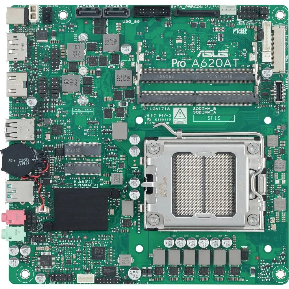 Asus PRO A620AT-CSM matična ploča Baza AMD AM5 Faktor oblika (detalji) Mini-ITX Set čipova matične ploče AMD® A620A slika