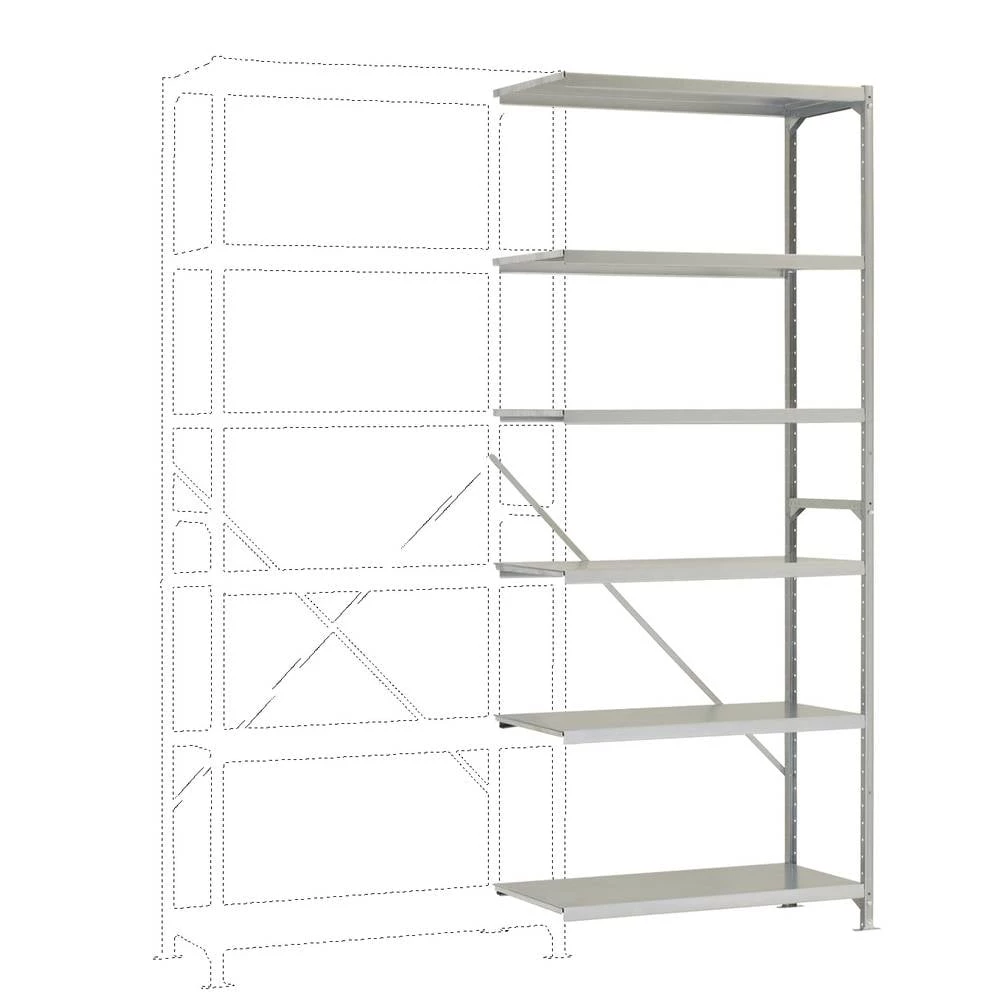 Manuflex RB1193 dodatni modul regalne police 100 kg (Š x V x D) 970 x 2500 x 600 mm čelik pocinčani pocinčana metalni po slika