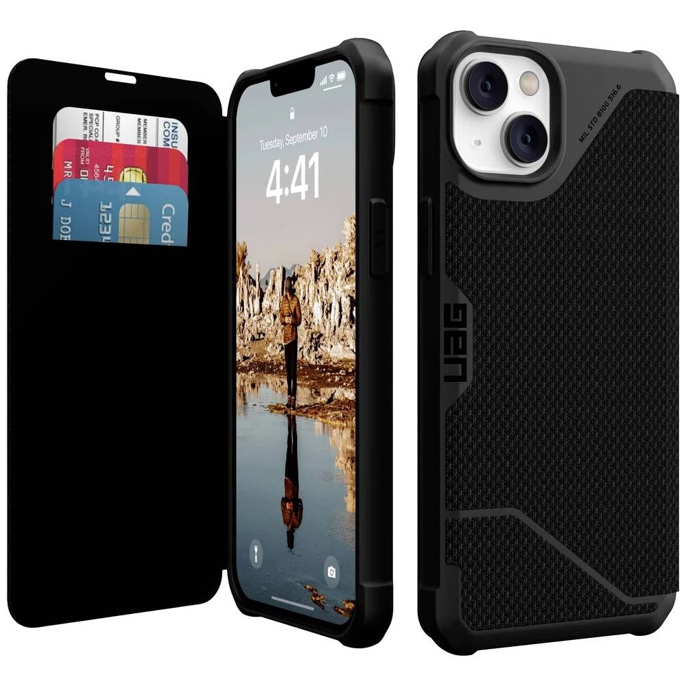 Urban Armor Gear Metropolis Folio Pogodno za model mobilnog telefona: iPhone 14 Plus, crna Urban Armor Gear Metropolis Folio case Apple iPhone 14 Plus crna slika