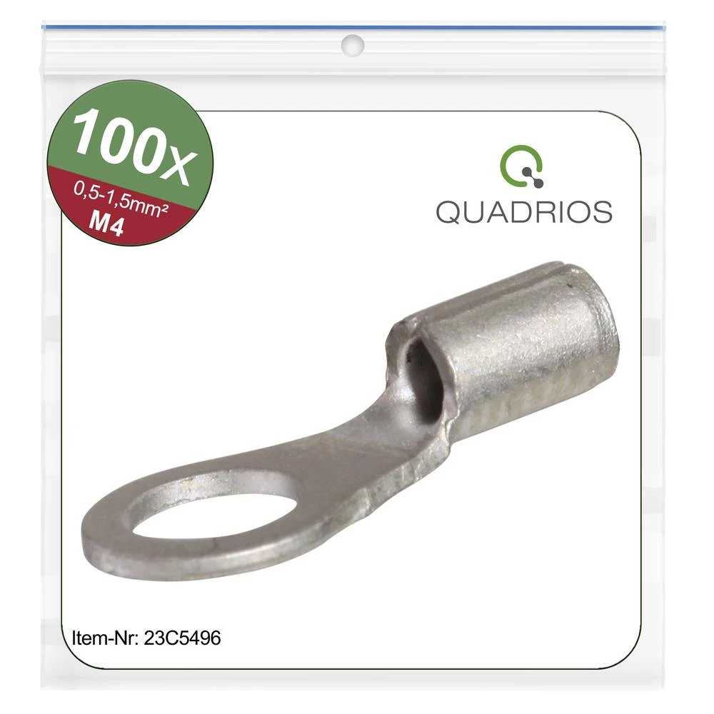 Quadrios 23C496 prstenasta kabelska stopica Presjek (maks.)=1.5 mm² Otvor Ø=4.3 mm neizolirani 100 St. slika