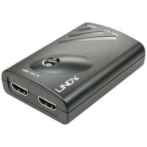 LINDY 38409 DisplayPort / HDMI pretvarač [1x ženski konektor displayport - 2x ženski konektor HDMI] crna slika