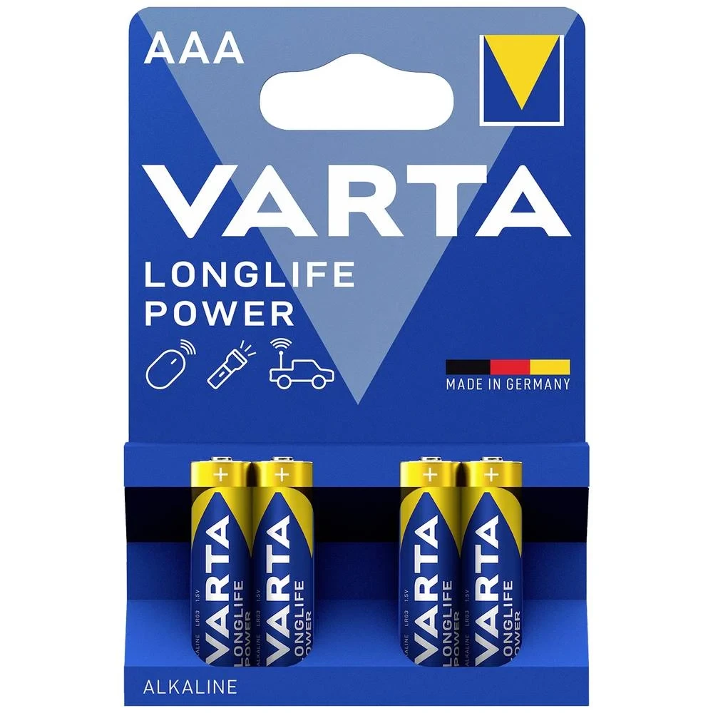 Varta LONGLIFE Power AAA Bli 4 micro (AAA) baterija alkalno-manganov 1.26 Ah 1.5 V 4 St. slika
