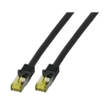 LAN (RJ45) Mreža Priključni kabel CAT 6a (sirovi kabel CAT 7) S/FTP 25 m Crna Vatrostalan, Bez halogena, sa zaštitom za nosić, p