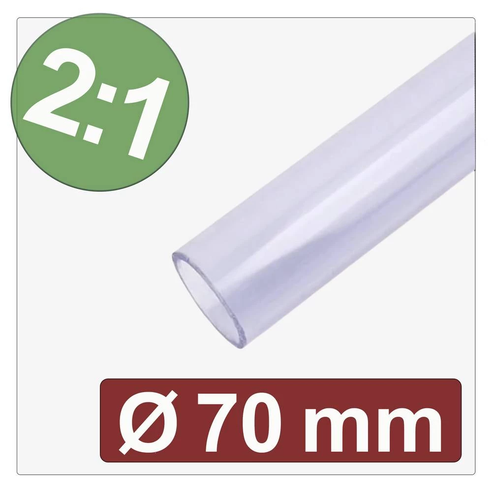 Quadrios 25CA620 skupljajuća cijev bez ljepila prozirna 70 mm 35 mm Stopa skupljanja:2:1 Roba na metre slika