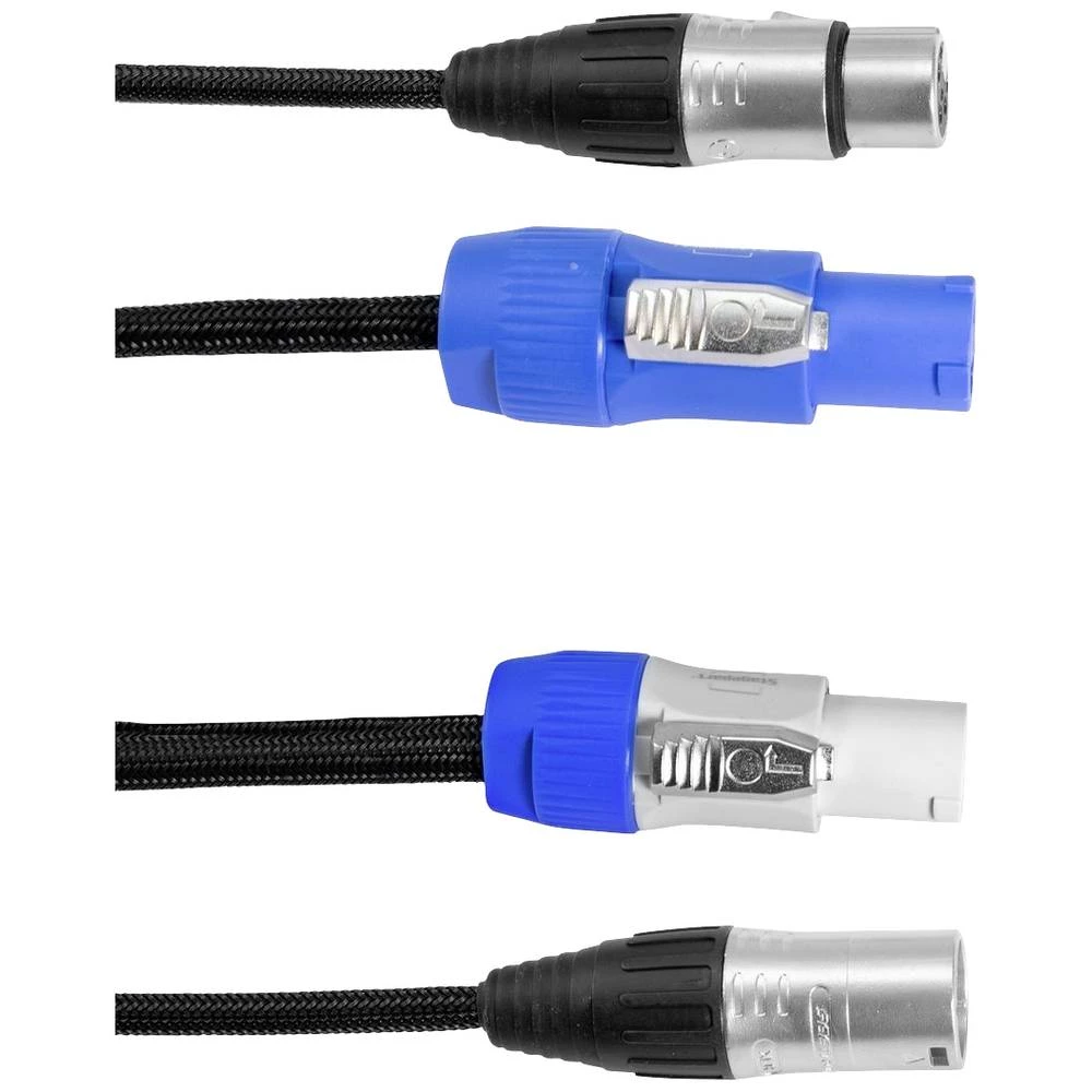 Eurolite Power-Hybrid DMX priključni kabel [1x XLR utikač 3-polni - 1x XLR utikač 3-polni] 5 m