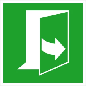 signal rute za izbjegavanje folija Vrata se otvaraju povlačenjem lijeve strane  SafetyMarking 38.A2087 (Š x V) 100 mm x slika