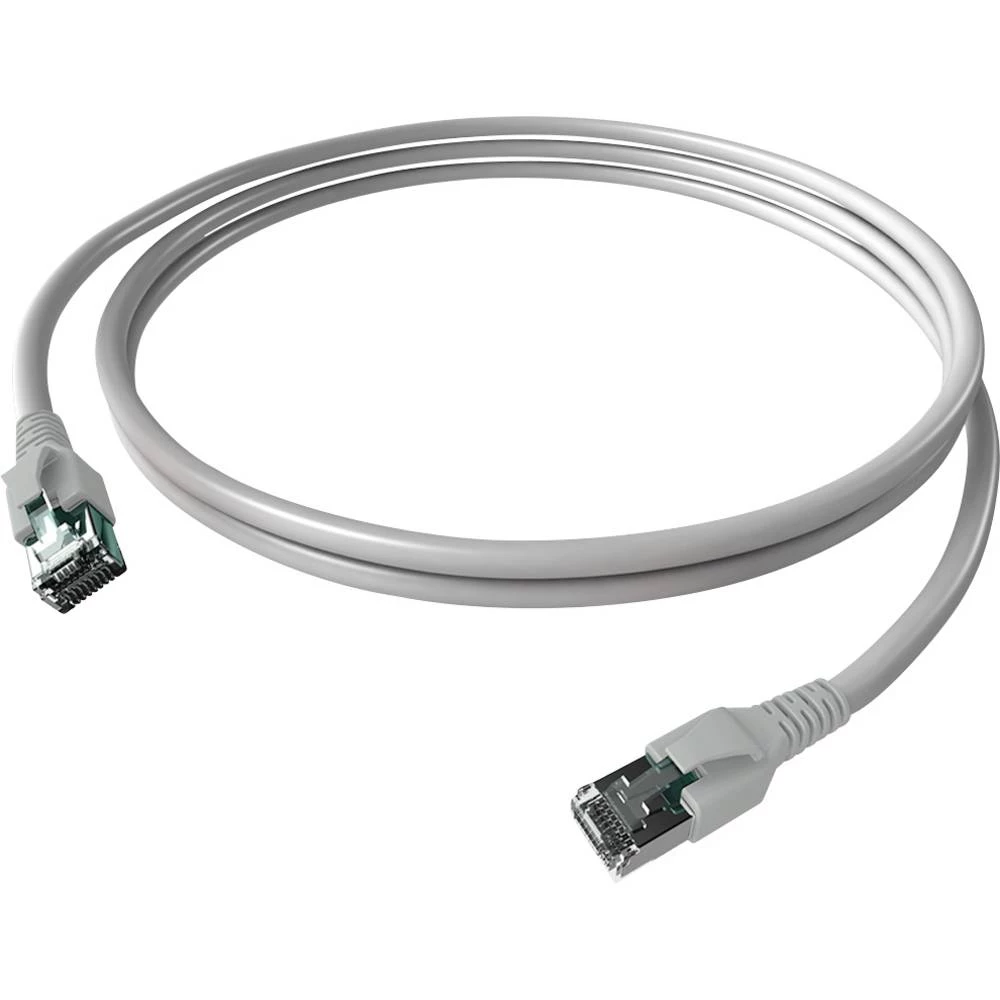 Easylan CP1KABABA0010 RJ45 mrežni kabel, Patch kabel CAT 6a S/FTP 1 m siva dvostruko zaštićen, bez halogena, vatrostalan slika
