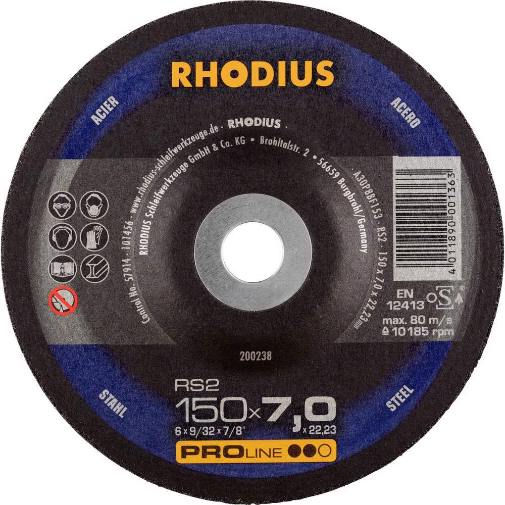 Rhodius 200238 brusna ploča promjer 150 mm Promjer bušotine 22.23 mm čelik 1 St. slika