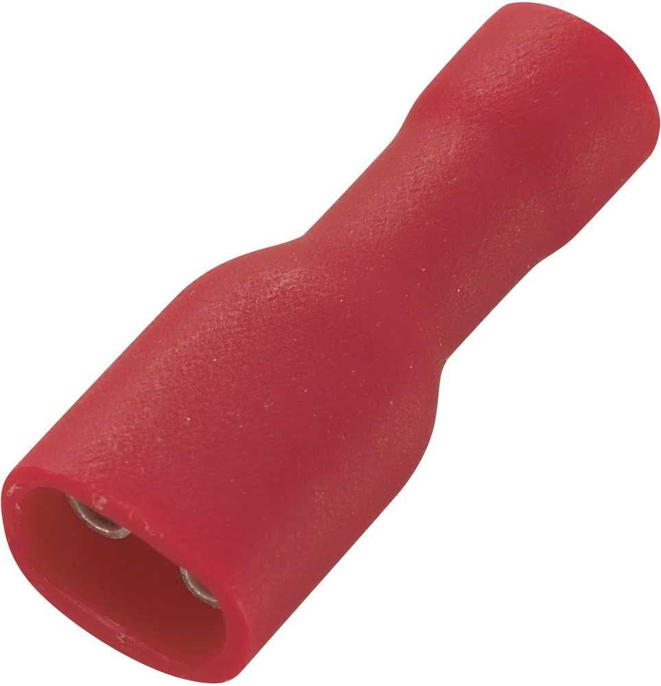 Plosnate natične stupice Širina utikača: 4.8 mm Debljina utikača: 0.5 mm 180 ° Potpuno izolirani Crvena TRU COMPONENTS 737662 50 slika