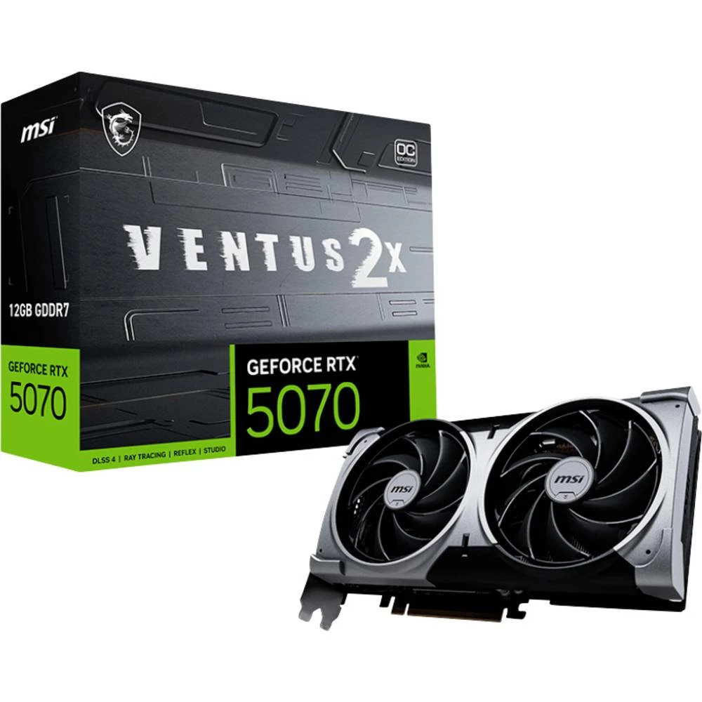 MSI grafička kartica Nvidia GeForce RTX 5070 GeForce RTX 5070 12G VENTUS 2X OC 12 GB GDDR7 RAM PCIe x16 HDMI® 2.1, Displ slika