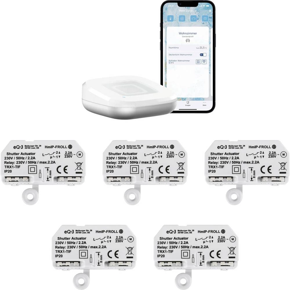 Homematic IP pristupna točka, pokretač roleta HmIP-HAP2+5xHmIP-FROLL slika