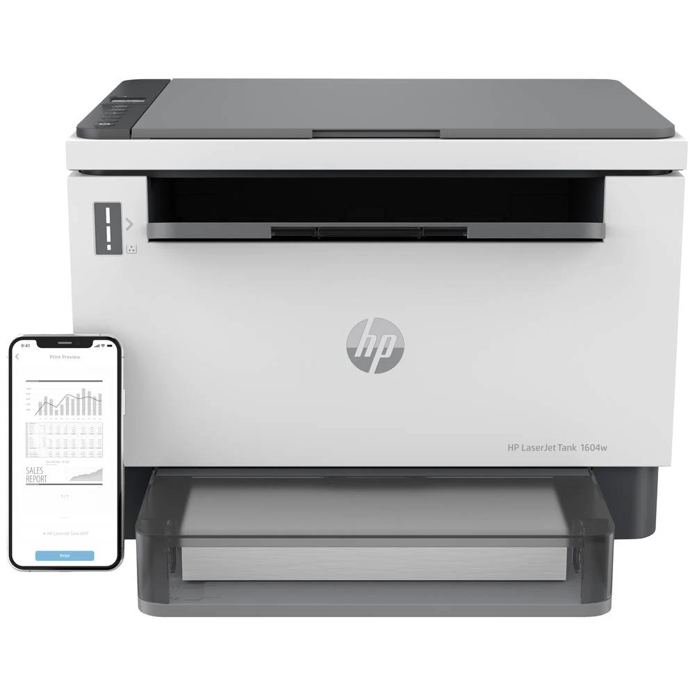 HP LaserJet Tank 1604w laserski višenamjenski pisač A4 pisač, skener, kopirni stroj Bluetooth®, LAN, WLAN, sustav punjenja tonera slika