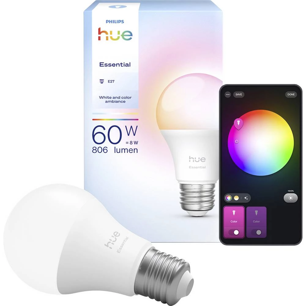 Philips LED žarulja 929004235401 Energetska učinkovitost 2021: F (A - G) Hue Essential White & Col. Amb. slika