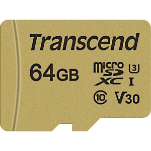 microSDXC kartica 64 GB Transcend Premium 500S Class 10, UHS-I, UHS-Class 3, v30 Video Speed Class Uklj. SD-adapter slika