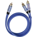 Oehlbach Cinch Audio Y-kabel [2x Muški cinch konektor - 1x Muški cinch konektor] 3 m Plava boja pozlaćeni kontakti slika