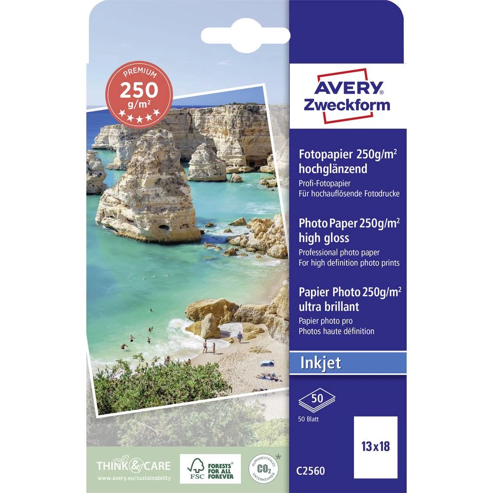 Avery-Zweckform Premium C2560 foto papir 13 x 18 cm 250 g/m² 50 list visoki sjaj slika