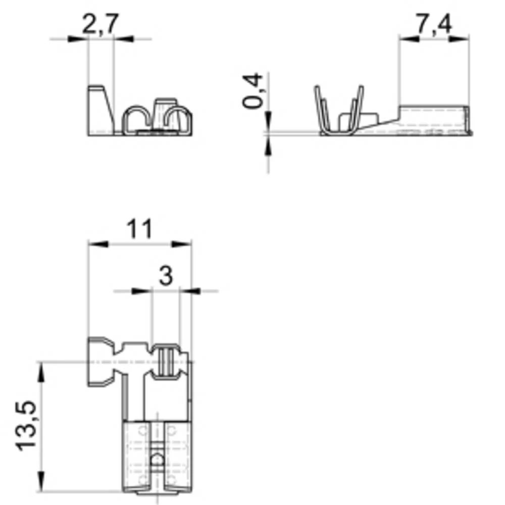 Vogt Verbindungstechnik 38373c.67 plosnate natične stupice Širina utikača: 6.30 mm Debljina utikača: 0.80 mm 180 ° neiz slika