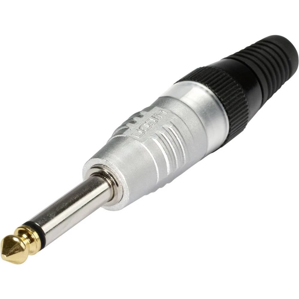 Hicon HI-J63M jack utični konektor 6.35 mm ravni muški konektor Broj polova (broj): 2 mono srebrna 1 St. slika